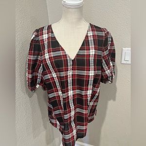 Loft Plaid blouse